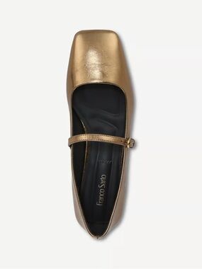 New without Box Franco Sarto Tinsley Metallic Gold Mary Jane Flat Size 9